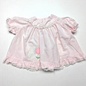 Vintage Nannette Swing Top Baby Girls Size 0-3m Pink Bunny Spring